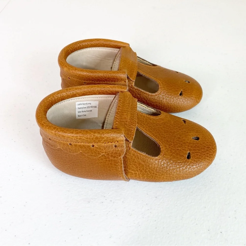Monkey Feet Leather Mary Jane Shoes Brown Size 18-24 Months
